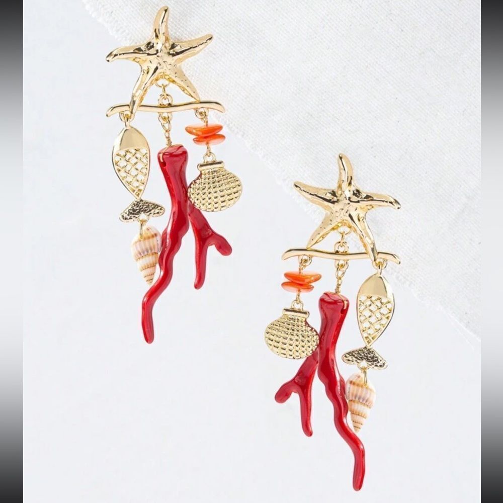 Bohemian seashell drop earrings A926